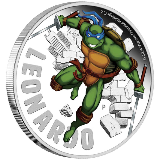2024 1oz Silver Leonardo TMNT  Coloured Coin Mintage: 5000