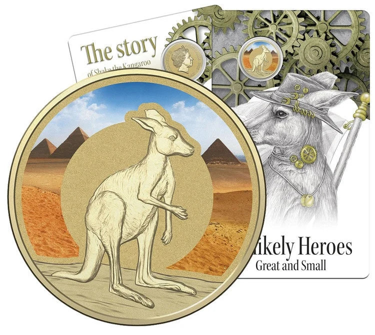 2015 $1 Shake The Kangaroo Unlikely Heroes Series Carded Coin - Mintage: 9,135