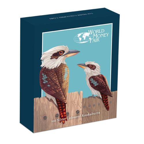 2017 1oz Silver Coloured Kookaburra Coin Berlin Money Fair - Mintage: 2,000
