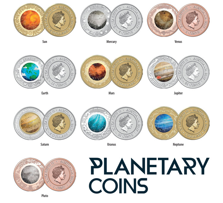 2017 Planetary Coins 10x UNC Set with $2 Mars Coin