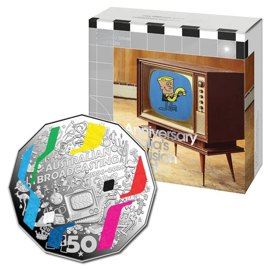 2026 50c 1/2oz (18.24g) Silver 70th Anniversary Of Television Broadcast Coin - Mintage:  7,000