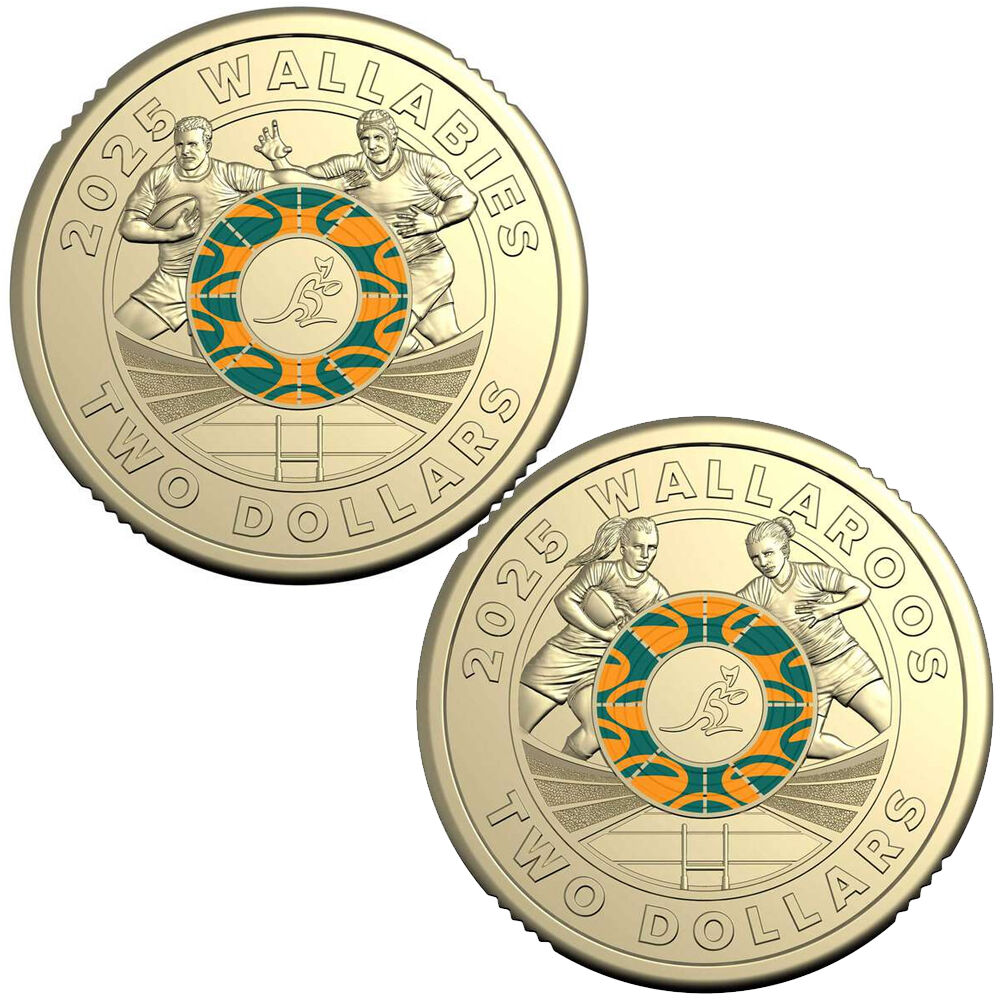 2025 Wallabies & Wallaroos $2 UNC Coin Set
