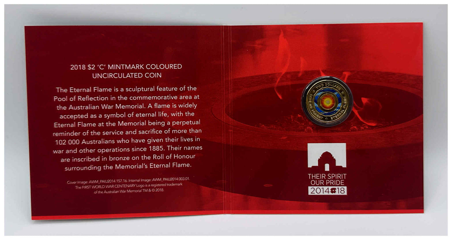 2018 $2 Eternal Flame ‘C’ Mintmark Coin