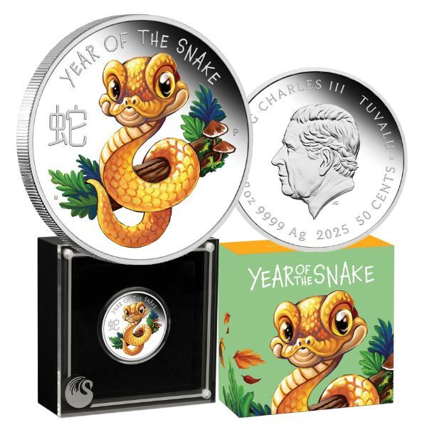 2025 Baby Snake 1/2oz Silver Proof Coloured Coin - Mintage: 7,500