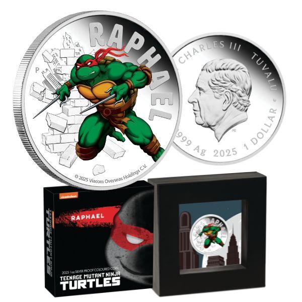 2024 1oz Silver Raphael TMNT  Coloured Coin Mintage: 5000