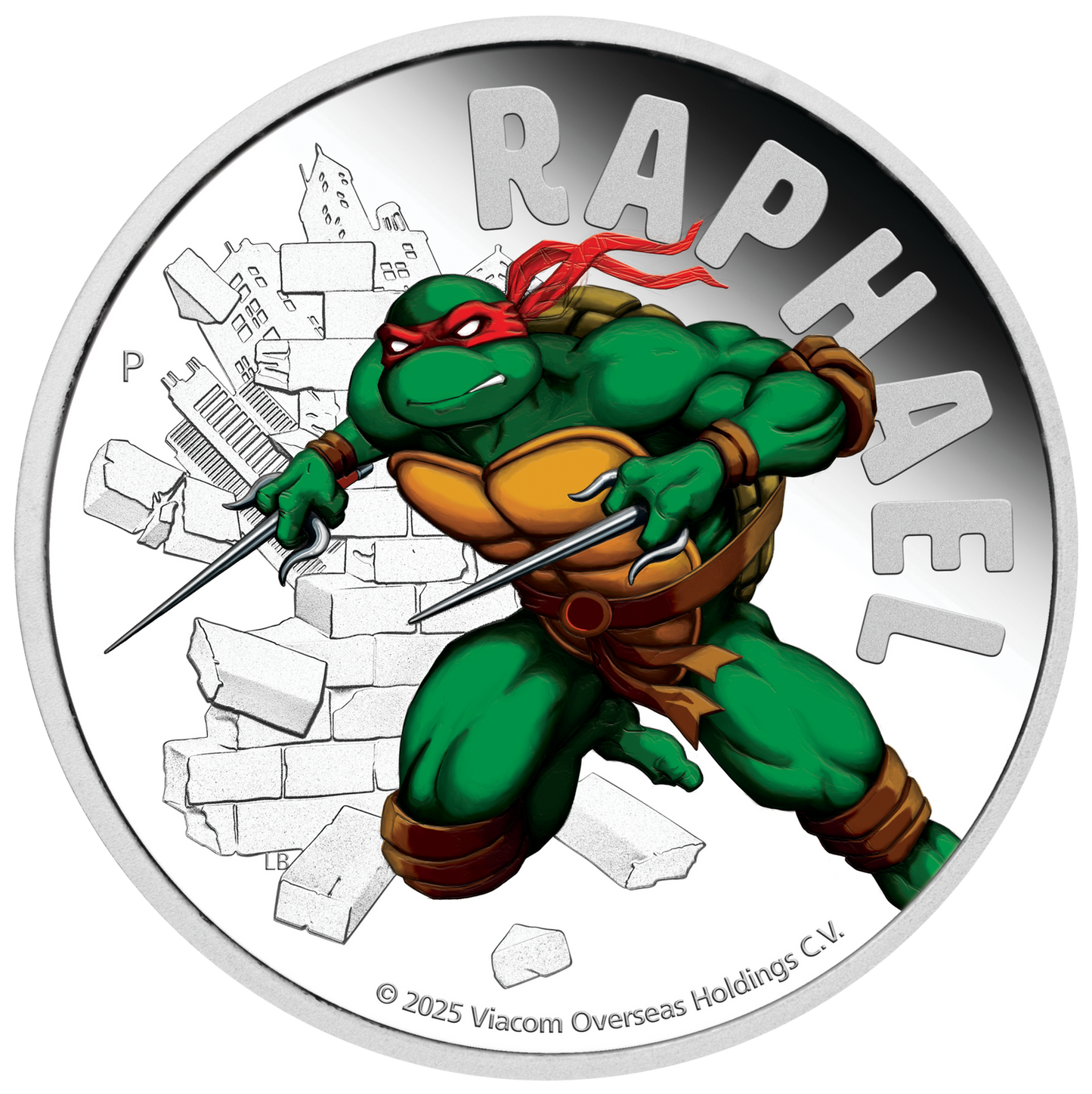 2024 1oz Silver Raphael TMNT  Coloured Coin Mintage: 5000
