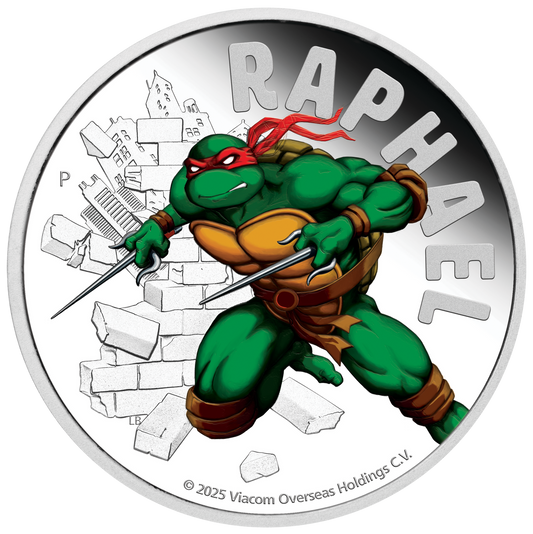 2024 1oz Silver Raphael TMNT  Coloured Coin Mintage: 5000