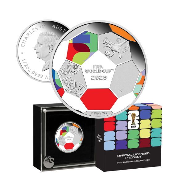 2026 Fifa World Cup 1/2oz Silver Proof Coloured Coin - Mintage: 5,000