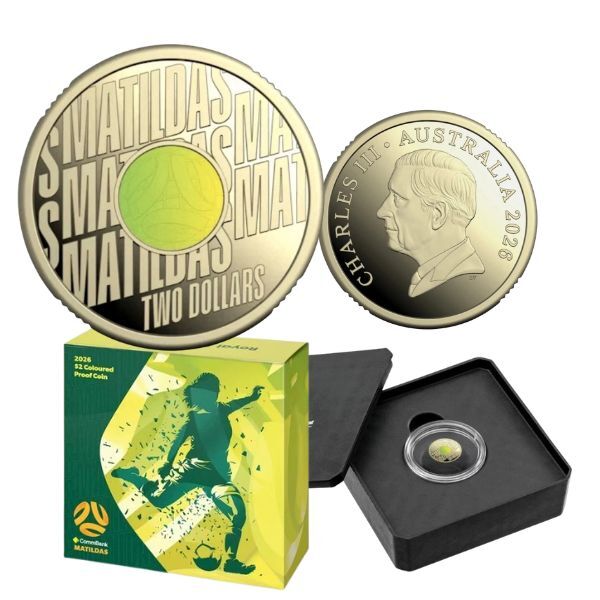 2026 $2 Matilda's Proof Coloured Coin - Mintage: 7,500