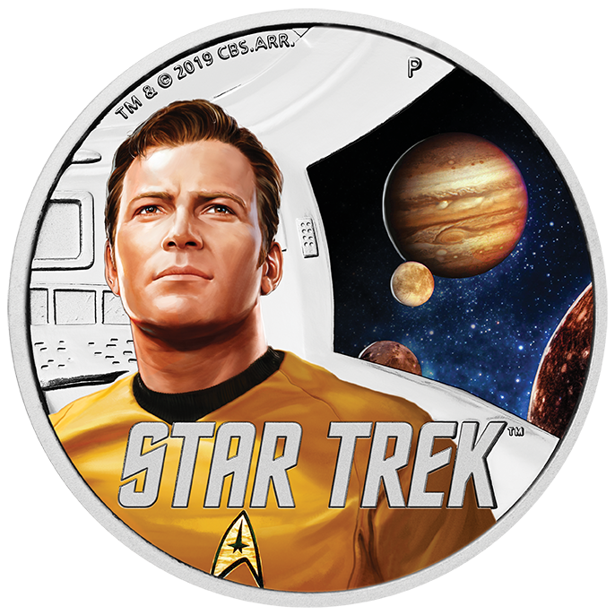 2019 1oz Star Trek Captain Kirk & Jupiter Coin - Mintage: 3,000