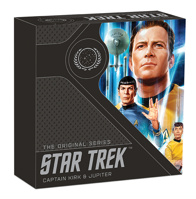 2019 1oz Star Trek Captain Kirk & Jupiter Coin - Mintage: 3,000