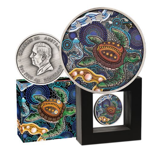 2026 2oz Antiqued Turtle Silver Coin  - Mintage: 2,000