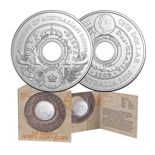 2026 $1 Holy Dollar Carded Coin Origins Of Australian Coin - Mintage: 35,000