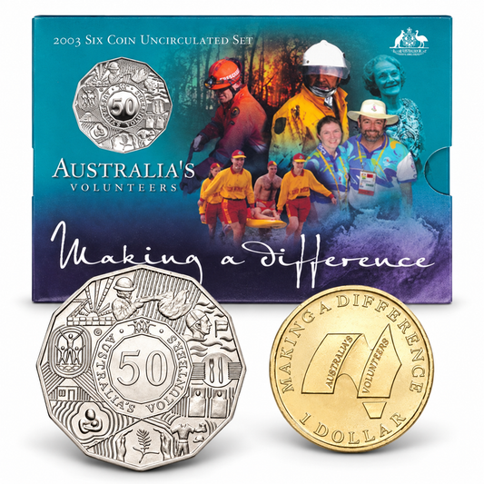 2003 6x Coin UNC Volunteers RAM Year Set - Mintage:  80,512