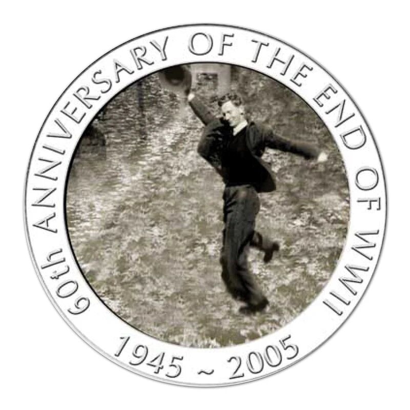2005 1oz Silver 60th Anniversary Of The End Of WW2 Dancing Man Coin - Mintage: 25,000