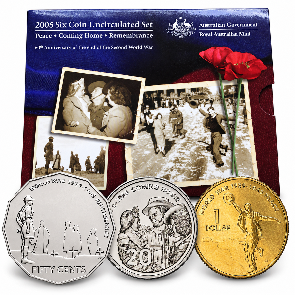 2005 6x Coin UNC Coming Home Remembrance RAM Year Set - Mintage:  71,546