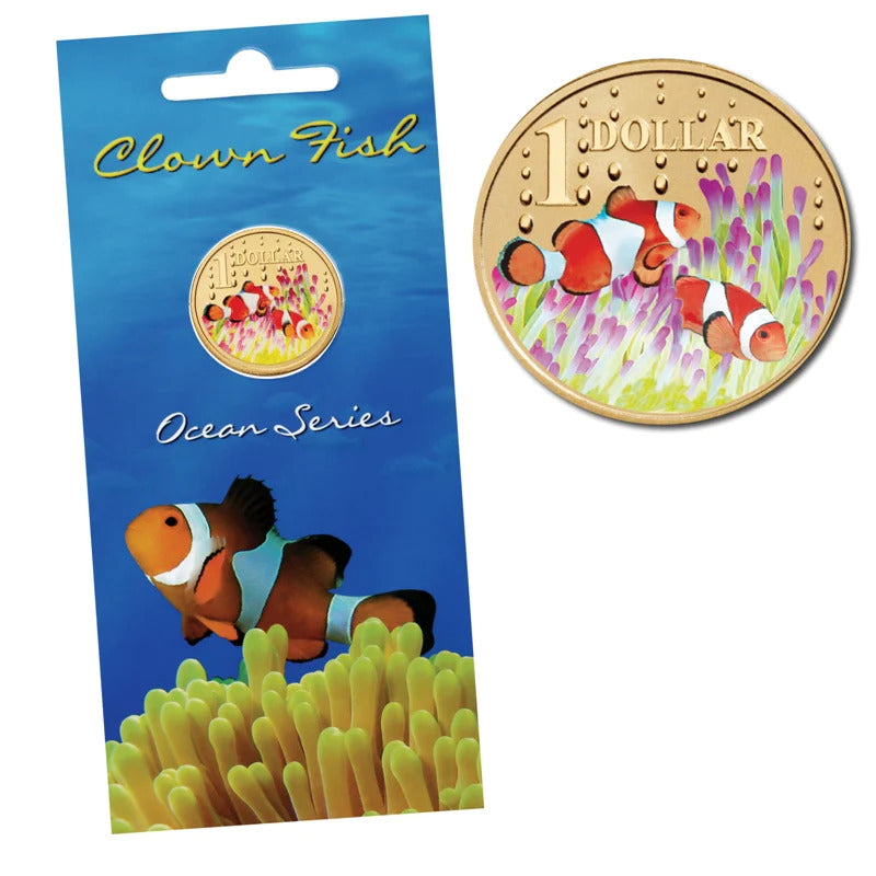 2006 $1 Clown Fish Ocean Series Carded Coin - Mintage: 29,743