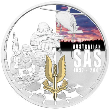 2007 1oz Silver 50th Anniversary Australian SAS  - Mintage: 7,500