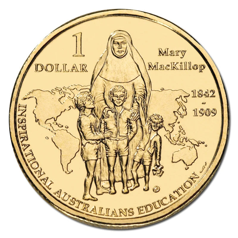 2008 $1 Mary Mackillop Carded Coin - Mintage: 29,802