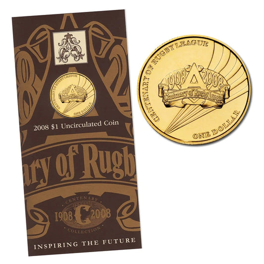 2008 $1 Centenary Of Rugby League - Carded Mintage: 61,394