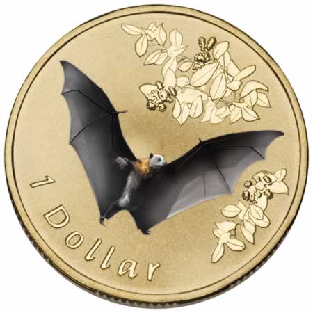 2011 $1 Grey headed Flying fox Air Series Carded Coin - Mintage: 17,002