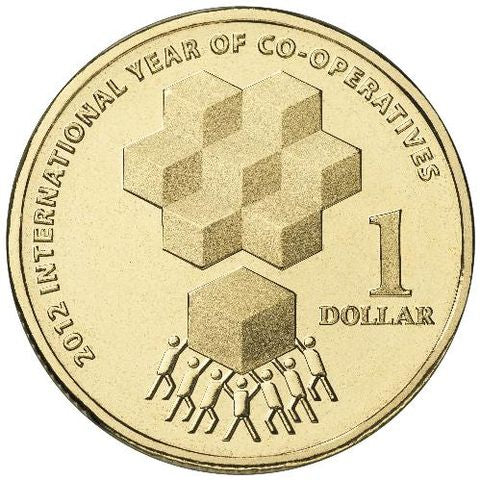2012 $1 International Year Of Co-operatives Carded Coin - Mintage: 20,463