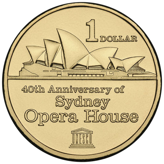 2013 $1 Sydney Opera House 40th Anniversary Carded Coin - Mintage: 15,000