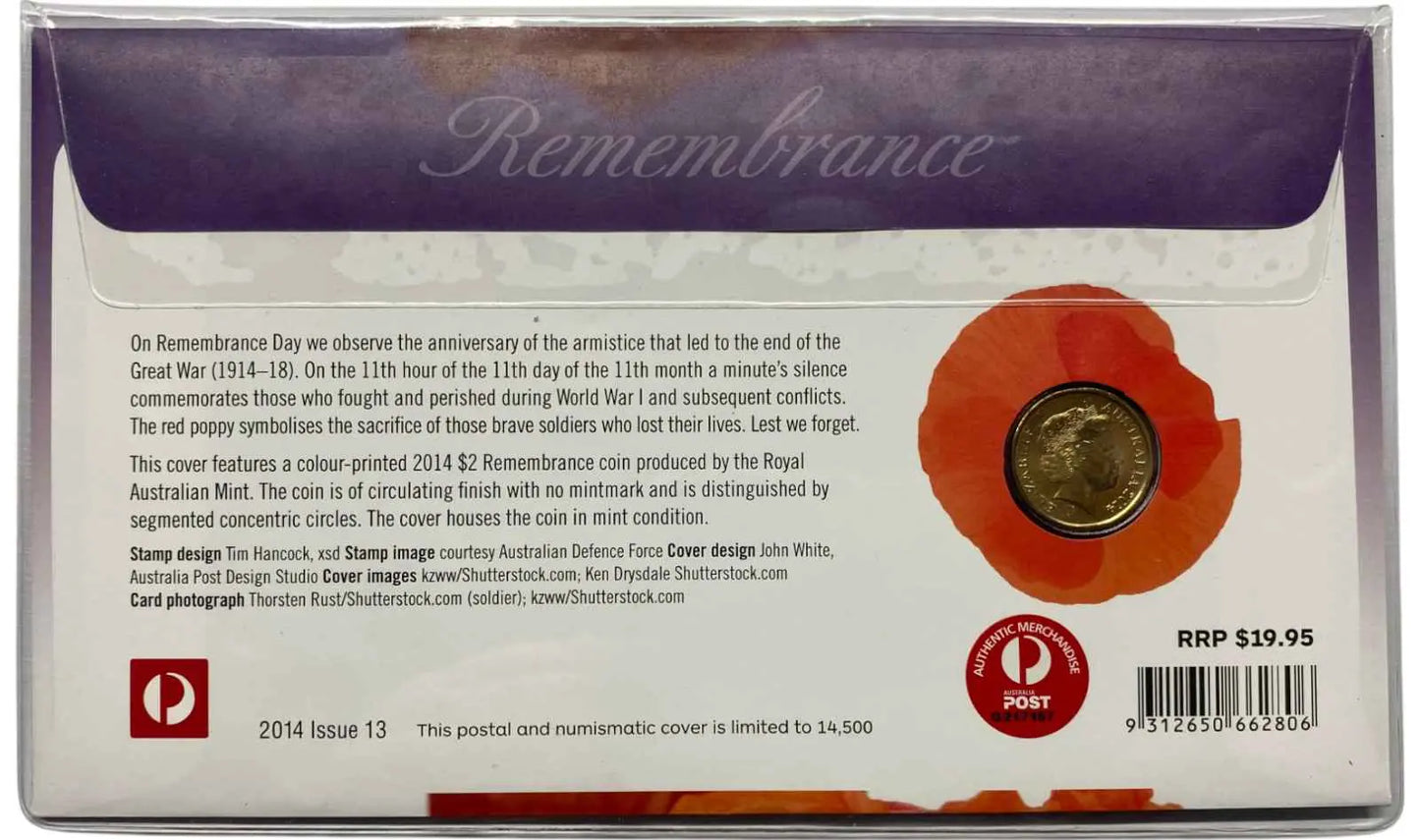 2014 Green Dove Remembrance $2 Coin PNC