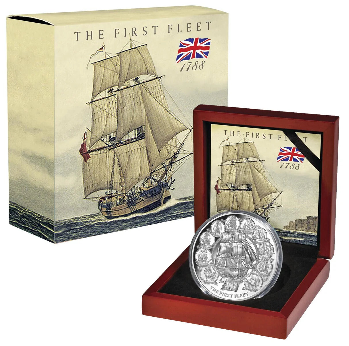 2018 2oz Silver High Relief The First Fleet Proof Coin - Mintage: 788