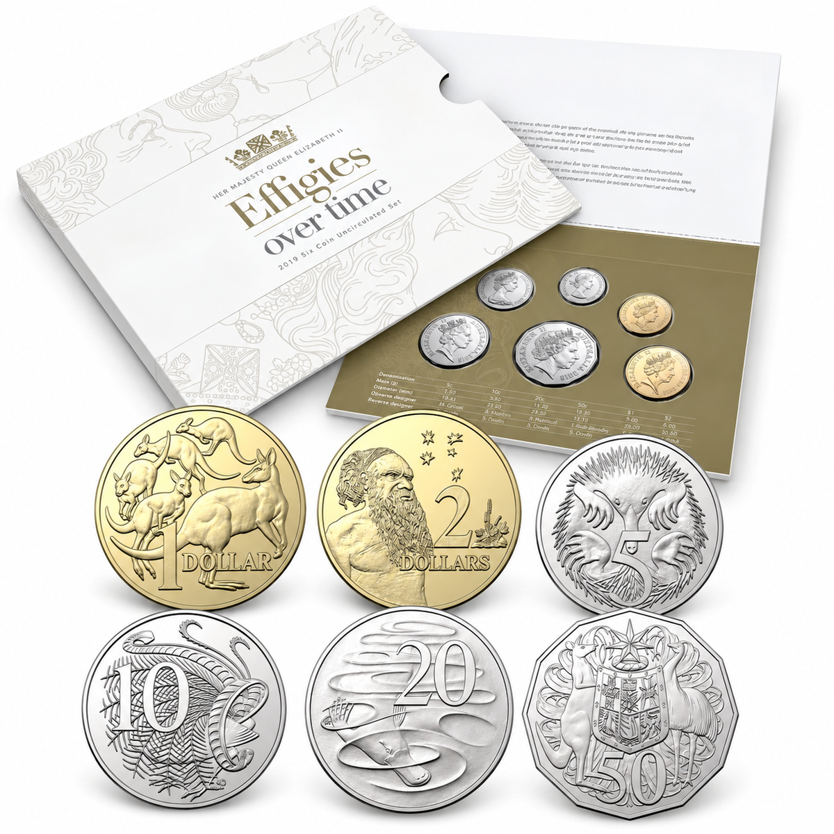 2019 6x Coin Effigies Over Time Year Set - Mintage: 14,736