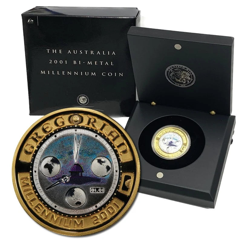 2001 Gold & Silver The Australia Bi-Metal Millennium Coin - Mintage: 6,208