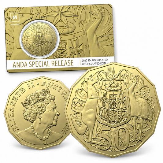 2020 50c ANDA Gold Plated Carded Coin - Mintage: 2020
