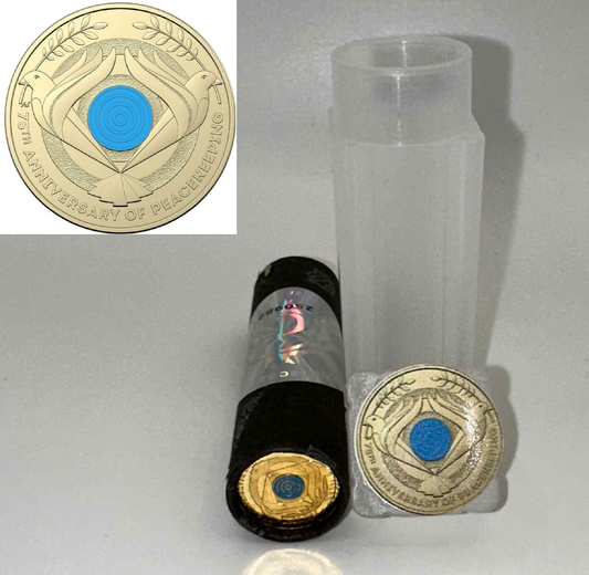 2025 2022 75th Anniversary Of Peacekeeping $2 Cotton & Co Roll - Includes Protective Tube & Sticker