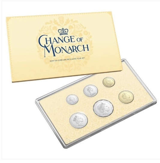 2024 6x UNC Change Of Monarch Coin Set (First $2 King Charles Effigy)