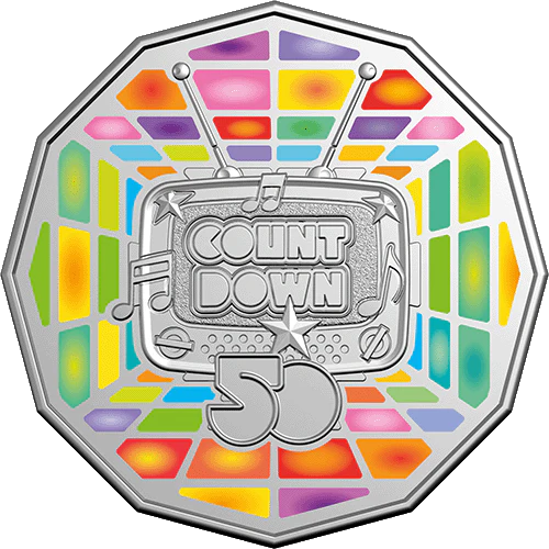 2024 50c 50 Years Of Countdown PNC - Mintage: 7,500