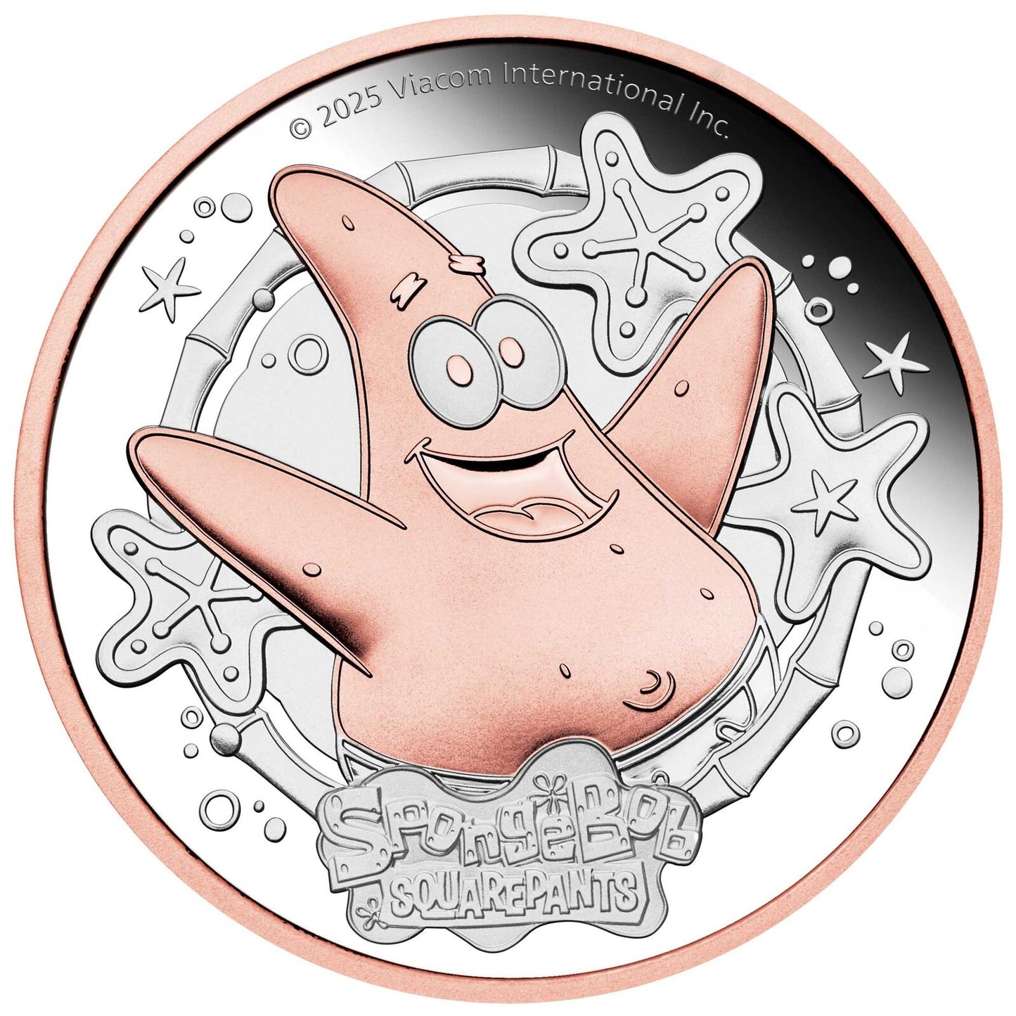 2025 2oz Silver Proof Gilded Patrick Star Coloured Coin Mintage: 1000