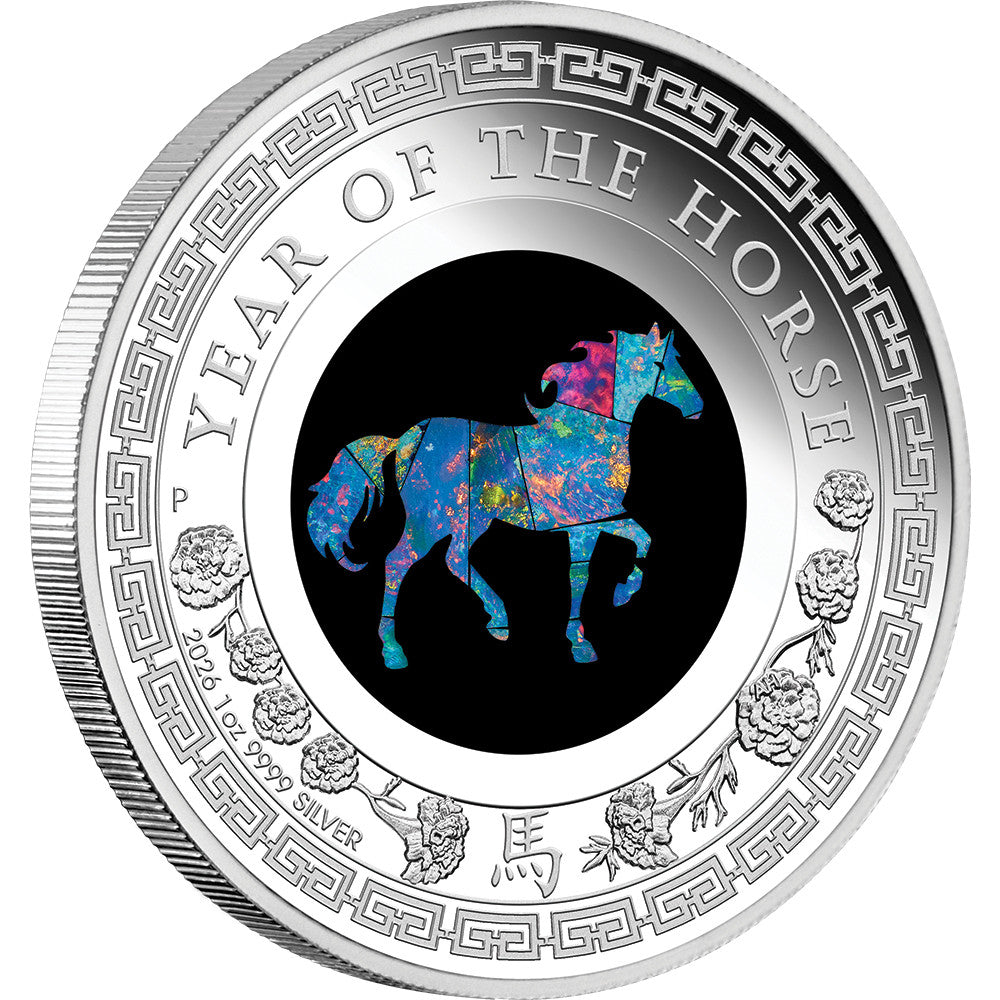 2026 1oz Opal Lunar Horse Silver Coin - Mintage: 6,000