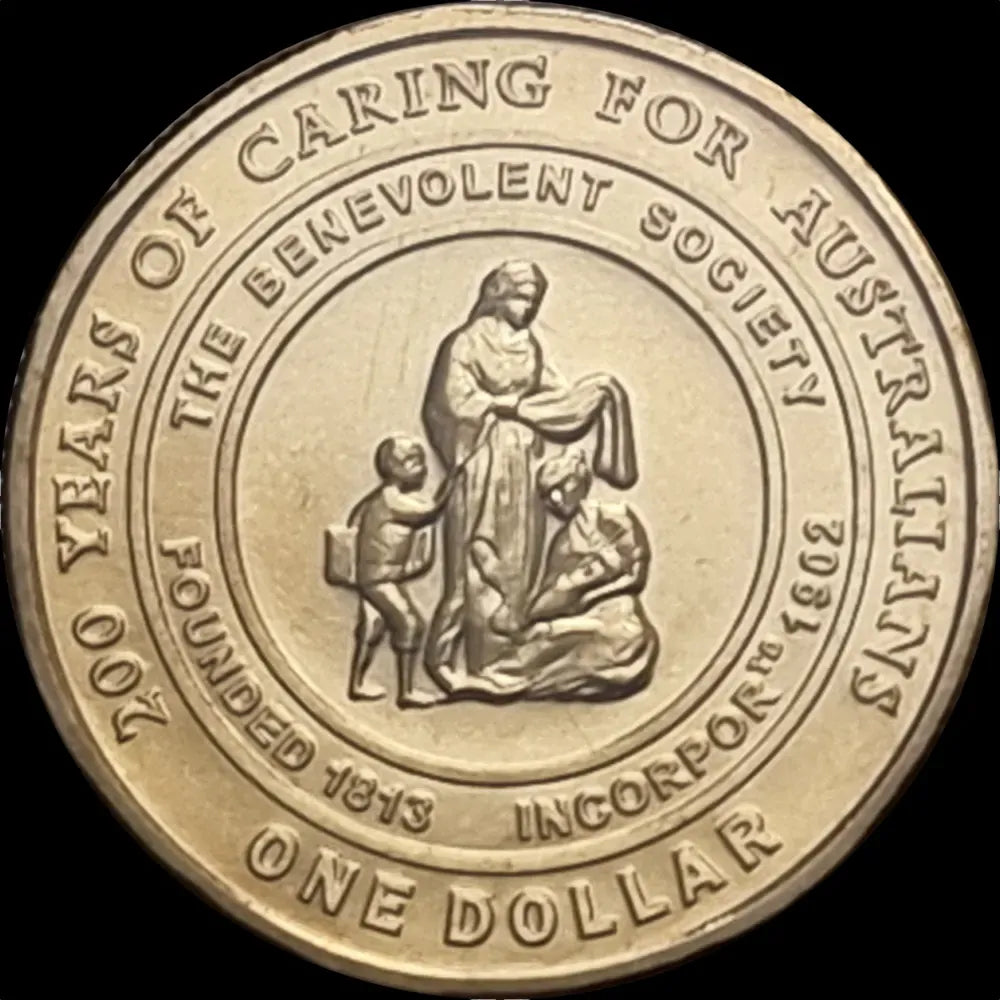 2013 $1 200 Years Of The Benevolent Society Carded Coin - Mintage: 16,002