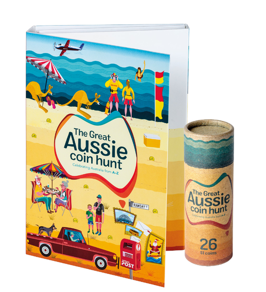 2019 Great Aussie Coin Hunt 1 26x UNC $1 Folder & Coin Tube - UNOPENED