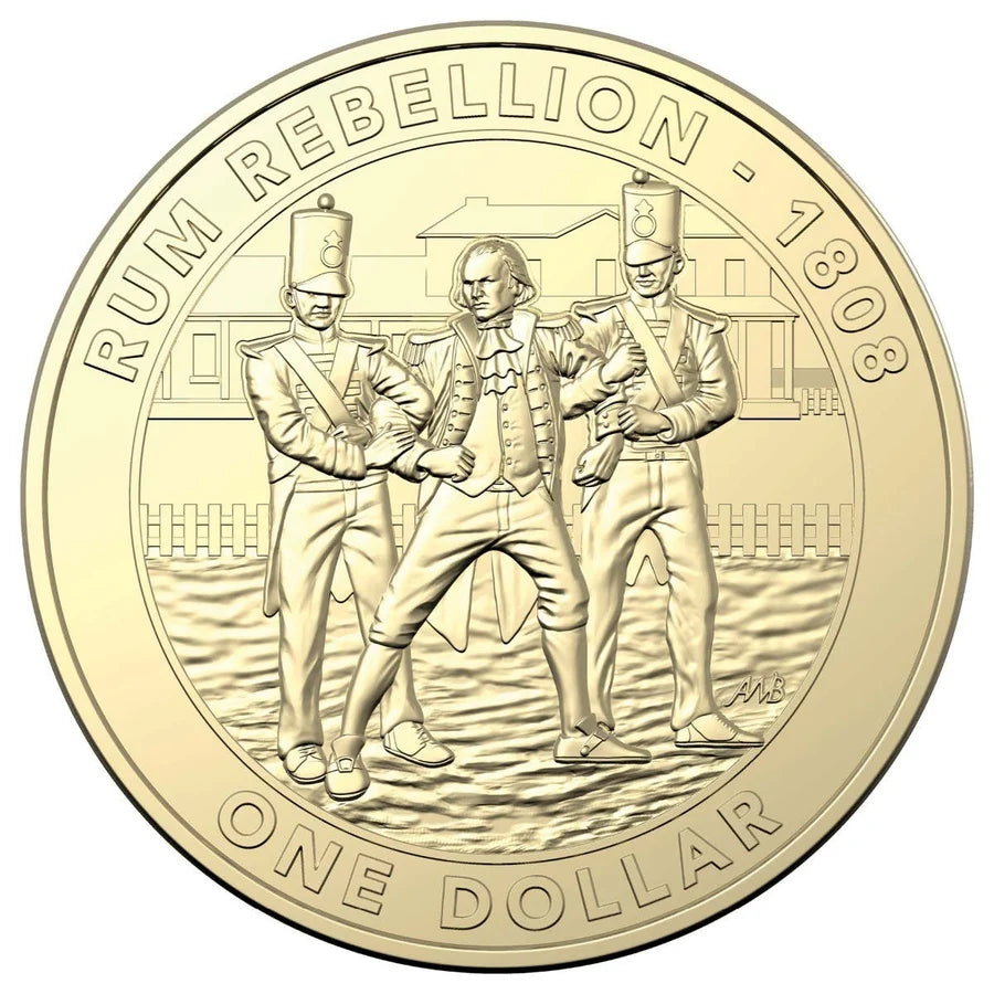 2019 1$ The Rum Belellion Mutiny & Rebellion Carded Coin - Mintage: 30,000