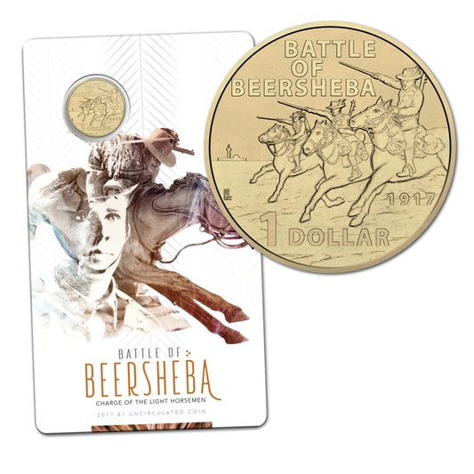2017 $1 Battle Of Beersheba Carded Coin - Mintage: 20,000