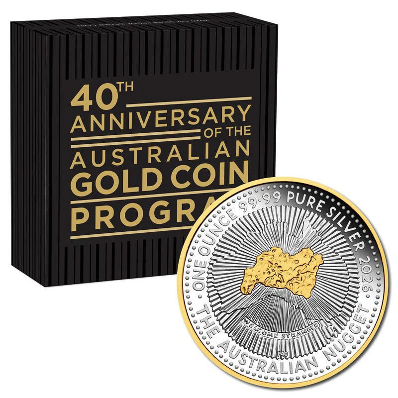 2026 1oz Silver Proof Gilded 40th Anniversary Of The Australian Gold Coin Mintage: 5,000