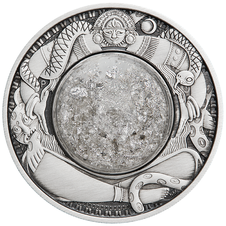 2025 2oz Silver Antiqued Tears Of The Moon Coloured Coin Mintage: 2,500