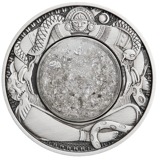 2025 2oz Silver Antiqued Tears Of The Moon Coloured Coin Mintage: 2,500