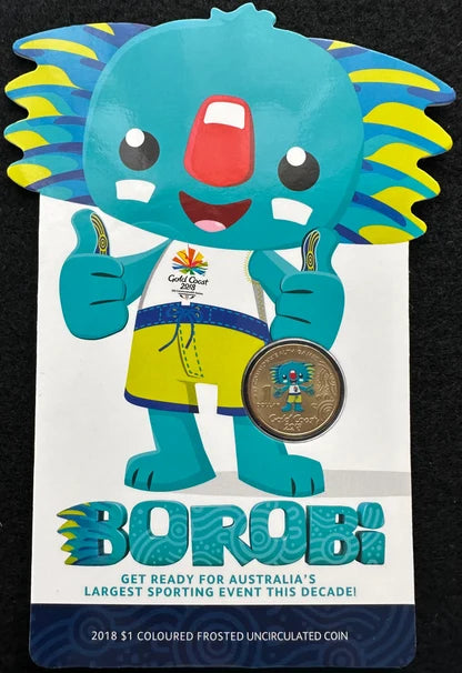 2018 $1 Borobi Colorised Carded Coin - Mintage: 43,837