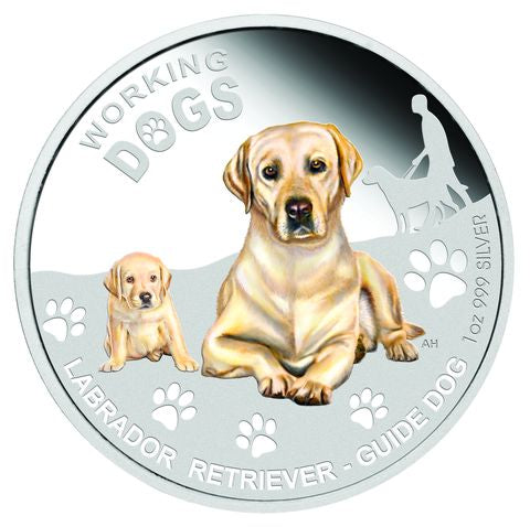 2010 1oz Silver Labrador Retriever Dog - Mintage: 3,000