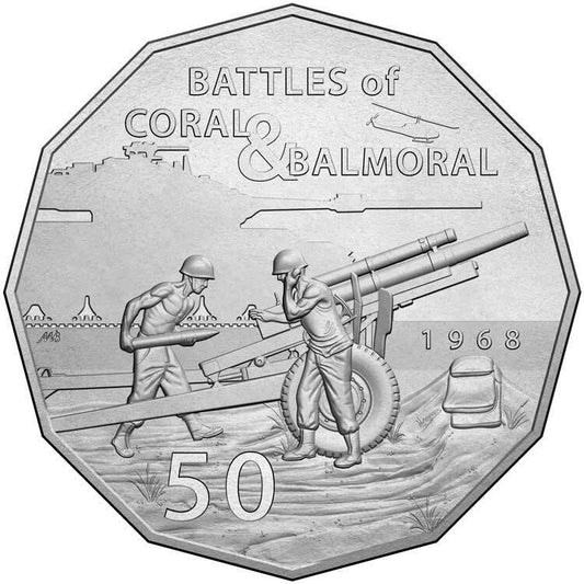 2018 50c Battle Of The Fire Support Bases Carded Coin - Mintage 30,000