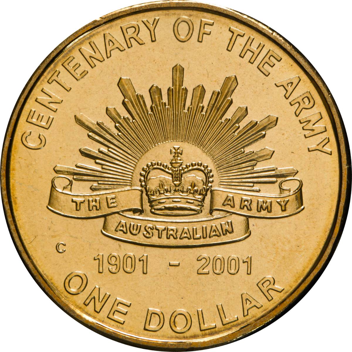 2001 $1 ARMY 100 Years Of Service PNC - Mintage: 27,209