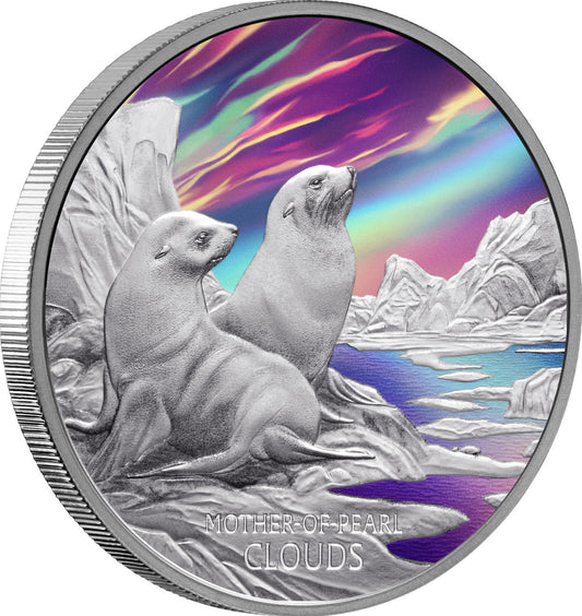 2025 1oz Silver Mother Of Pearl Clouds Coin - Mintage: 2,000