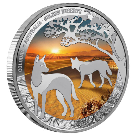 2026 1oz Silver Colours Of Australia Golden Deserts Dingo Coin - Mintage: 1,000
